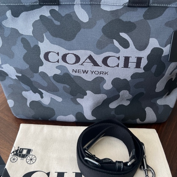Coach Men's Camouflage Messenger Bag - Blue and Black - Picture 1 of 13